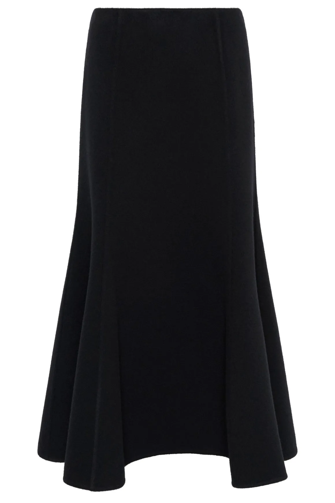 Patterson Midi Skirt in Black Double-face Recycled Cashmere