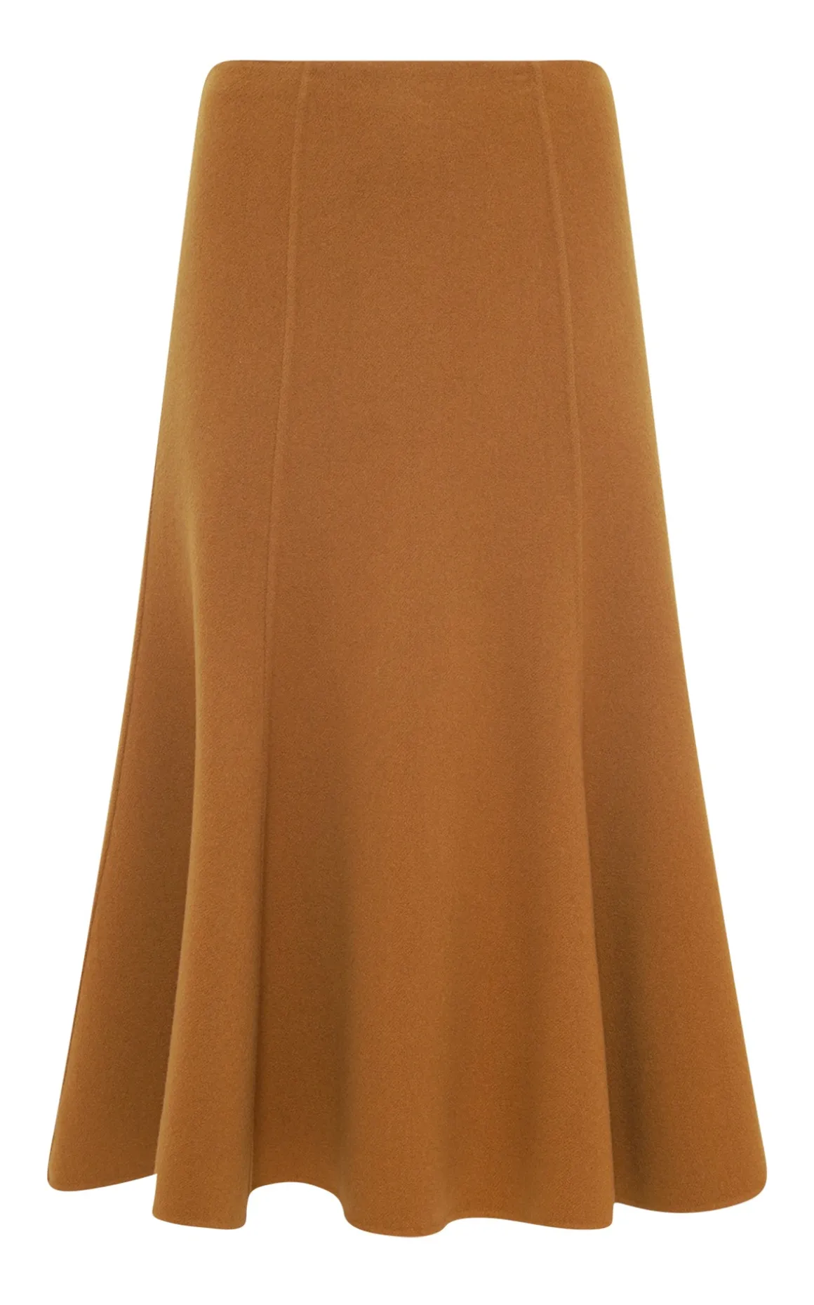 Patterson Midi Skirt in Yellow Ochre Double-face Recycled Cashmere