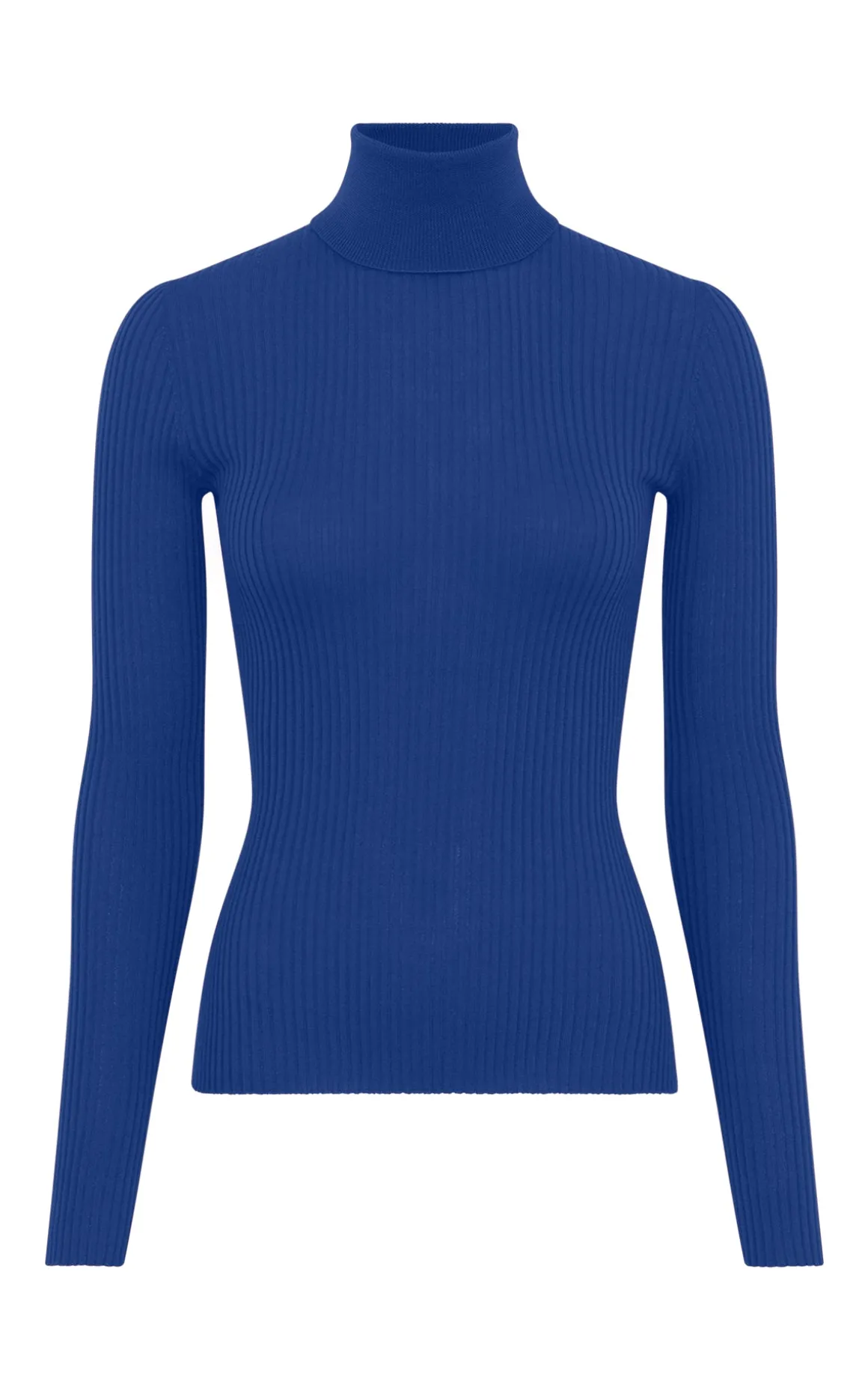 Peppe Knit Turtleneck in Cobalt Cashmere Silk