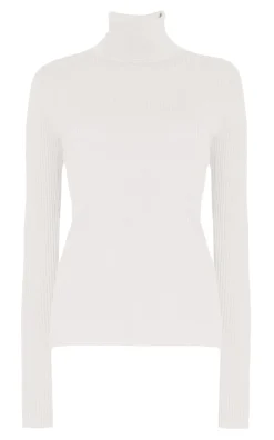 Peppe Knit Turtleneck in Ivory Cashmere Silk