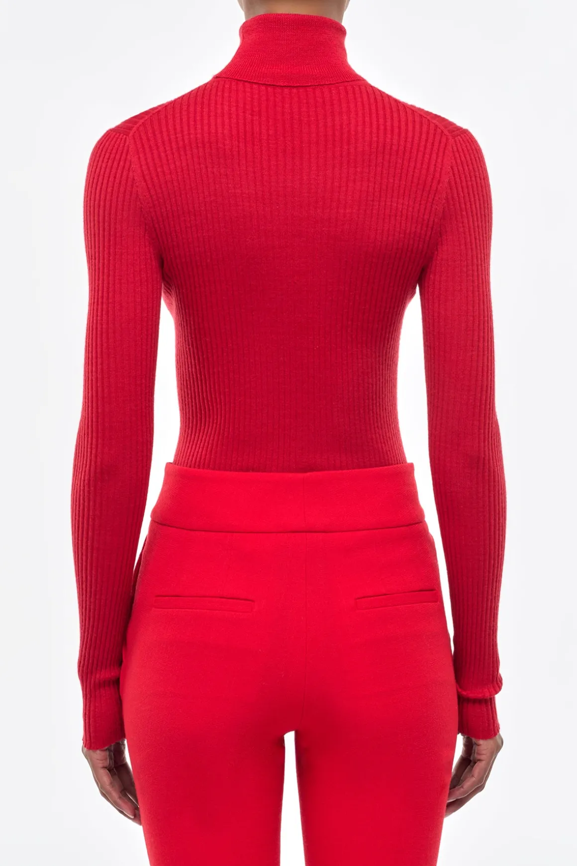Peppe Knit Turtleneck in Scarlet Red Cashmere Silk