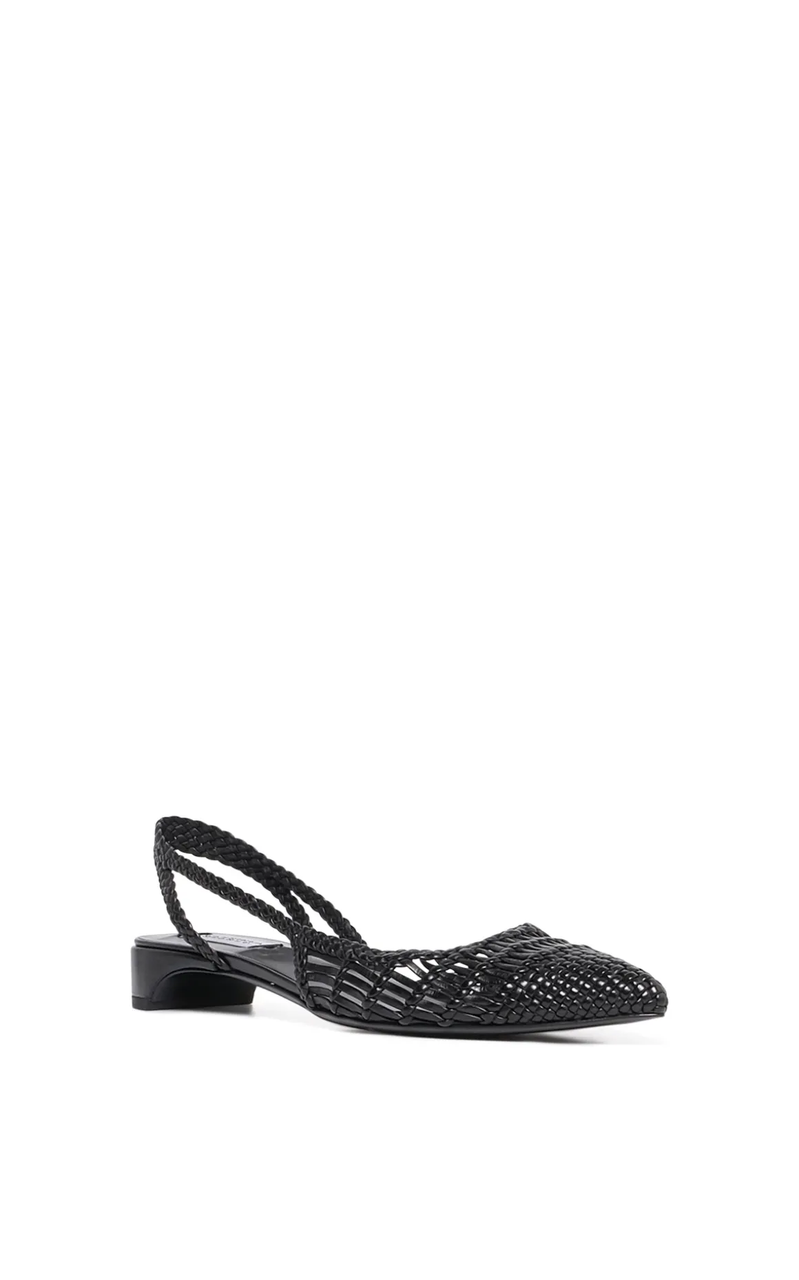 Perro Braided Slingback Pump in Black Leather
