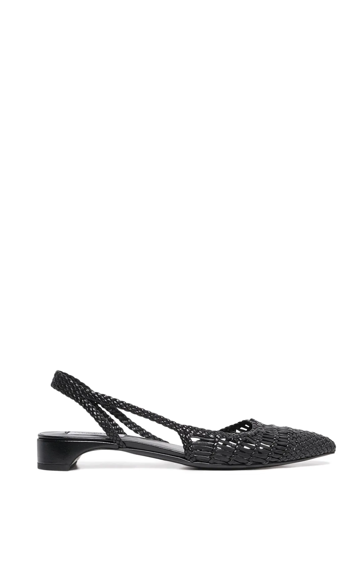 Perro Braided Slingback Pump in Black Leather