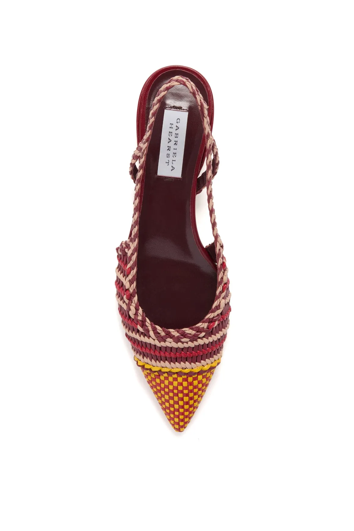 Perro Braided Slingback Pump in Bordeaux & Fuschia Leather