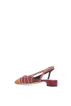 Perro Braided Slingback Pump in Bordeaux & Fuschia Leather
