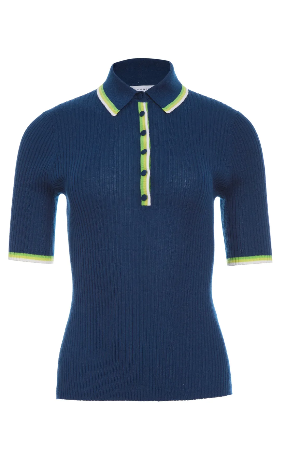 Perro Knit Polo in Washed Denim Cashmere Silk