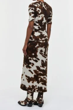 Phaedra Knit Maxi Skirt in Ivory Cognac Multi Cashmere