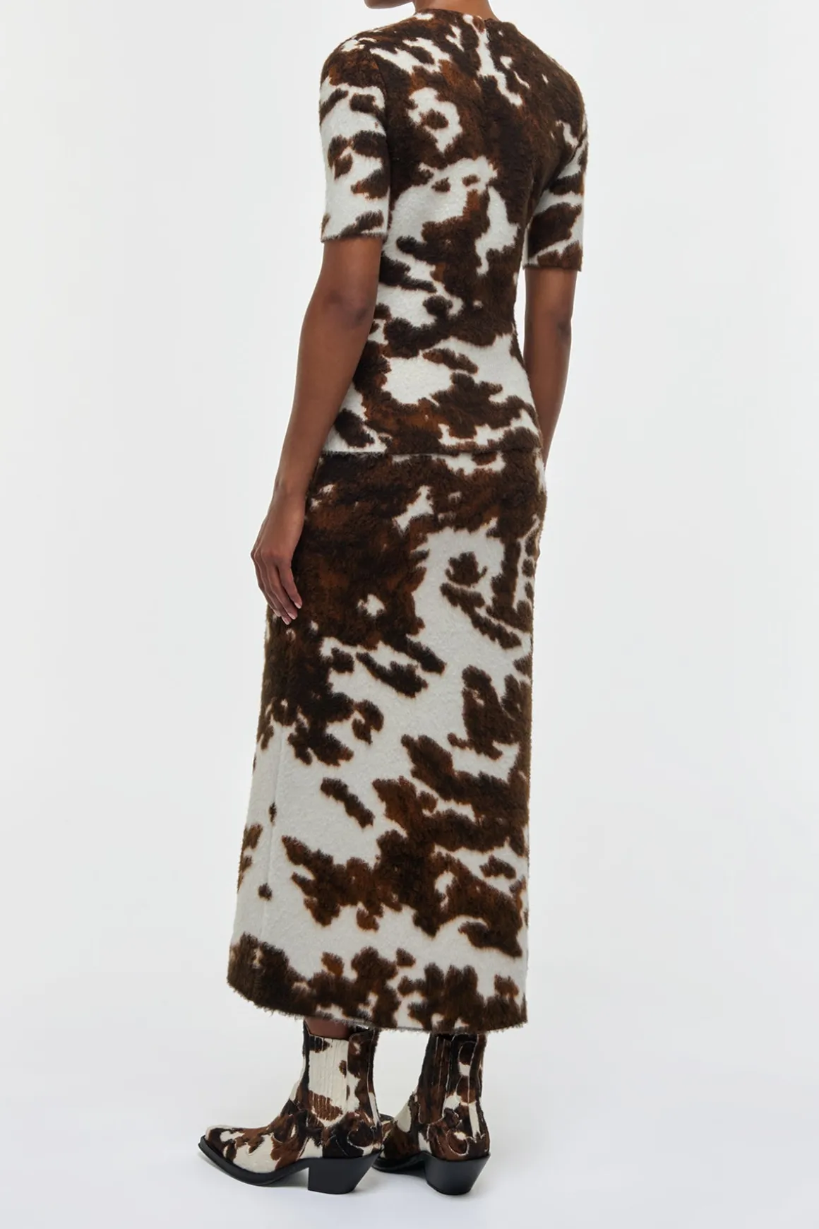 Phaedra Knit Maxi Skirt in Ivory Cognac Multi Cashmere