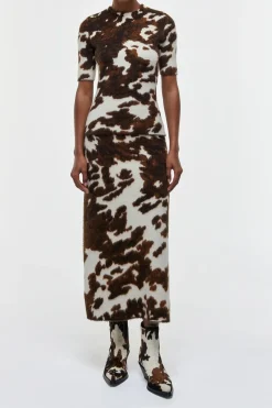 Phaedra Knit Maxi Skirt in Ivory Cognac Multi Cashmere