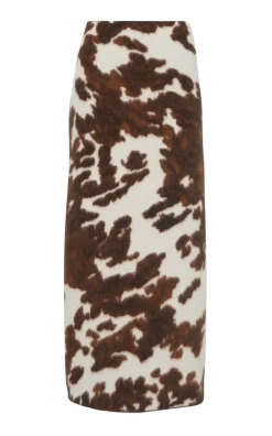Phaedra Knit Maxi Skirt in Ivory Cognac Multi Cashmere
