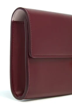 Phone Wallet in Bordeaux & Pink Leather