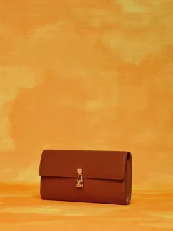 Phone Wallet in Cognac Leather