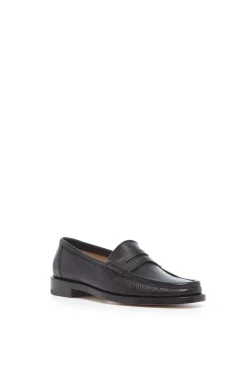 Pierre Loafer in Black Textured Leather