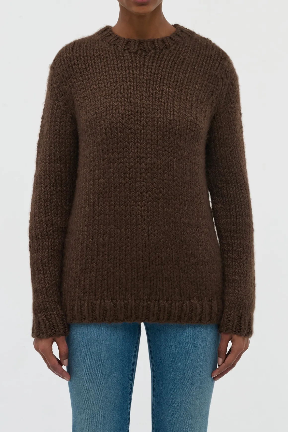 Poros Knit Sweater in Chocolate Cashmere