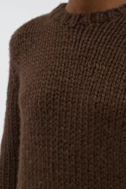 Poros Knit Sweater in Chocolate Cashmere
