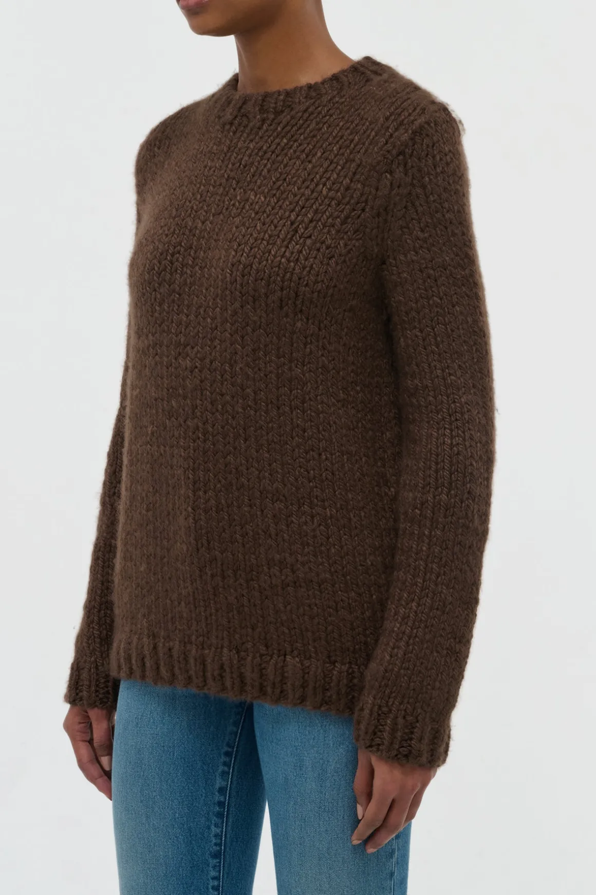 Poros Knit Sweater in Chocolate Cashmere