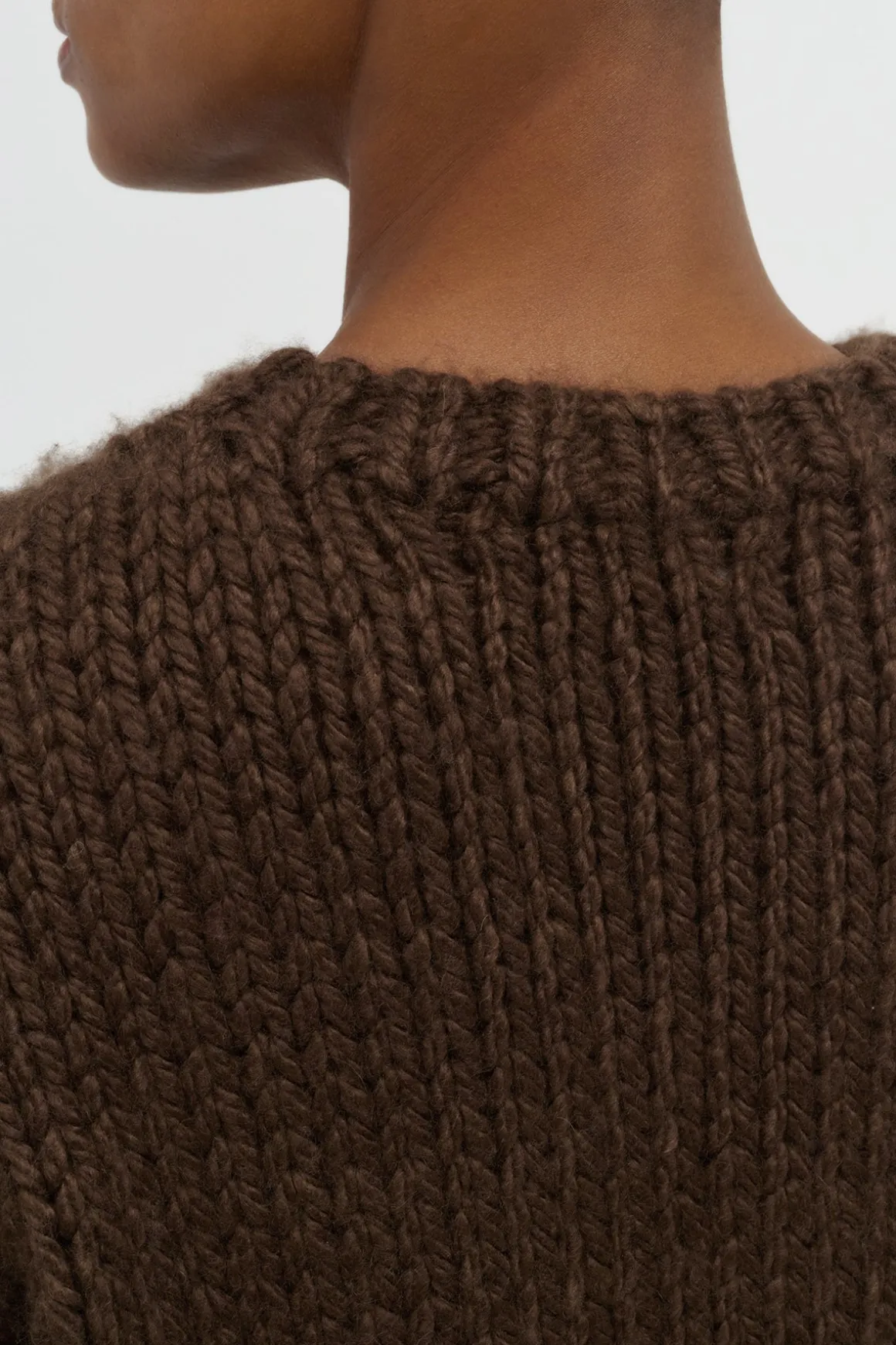 Poros Knit Sweater in Chocolate Cashmere