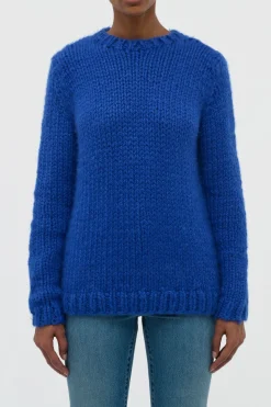 Poros Knit Sweater in Cobalt Cashmere