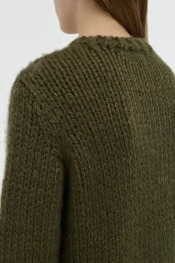 Poros Knit Sweater in Olive Cashmere