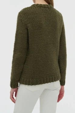 Poros Knit Sweater in Olive Cashmere
