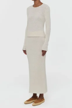 Praedics Knit Sweater in Off White Mulberry Silk