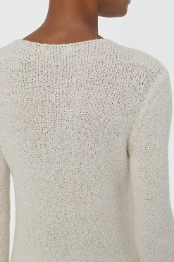 Praedics Knit Sweater in Off White Mulberry Silk