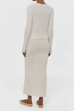 Praedics Knit Sweater in Off White Mulberry Silk