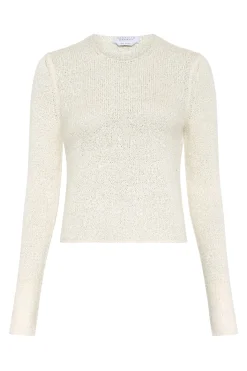 Praedics Knit Sweater in Off White Mulberry Silk