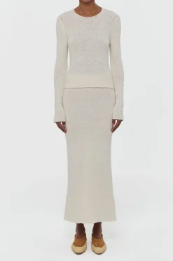 Praedics Knit Sweater in Off White Mulberry Silk