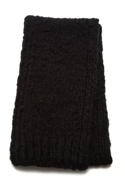 Pyke Knit Scarf in Black Welfat Cashmere