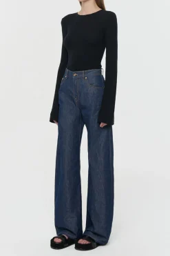 Rafa Knit Top in Black Mulberry Silk