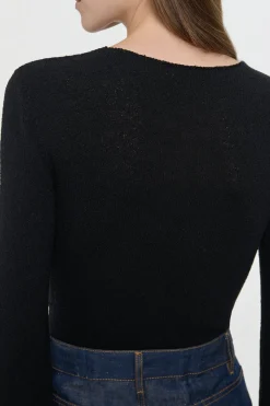 Rafa Knit Top in Black Mulberry Silk