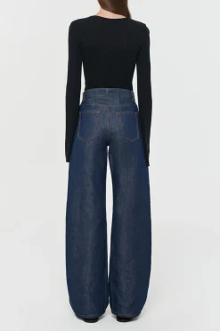 Rafa Knit Top in Black Mulberry Silk