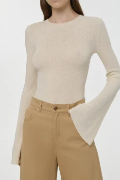 Rafa Knit Top in Off White Mulberry Silk