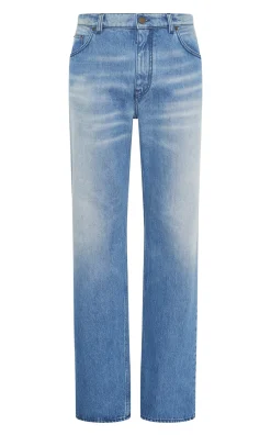 Rey Straight-leg Five Pocket Pant in Uruguayan Blue Recycled Cotton Denim