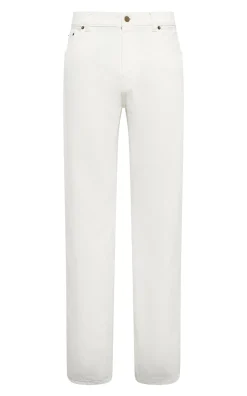 Rey Straight-leg Five Pocket Pant in White Recycled Cotton Denim