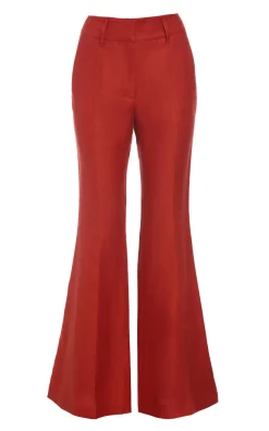 Rhein Flare Pant in Antelope Orange Linen Twill