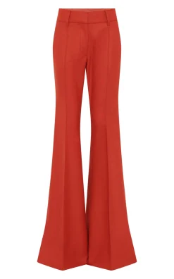 Rhein Flare Pant in Antelope Orange Wool Cashmere Flannel