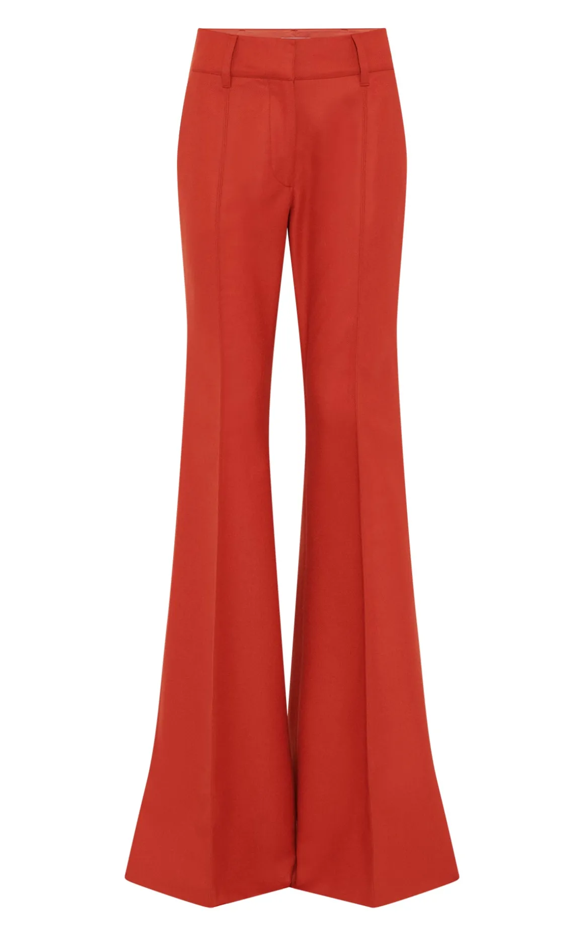 Rhein Flare Pant in Antelope Orange Wool Cashmere Flannel