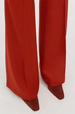 Rhein Flare Pant in Antelope Orange Wool Cashmere Flannel