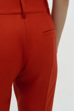 Rhein Flare Pant in Antelope Orange Wool Cashmere Flannel