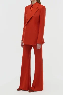 Rhein Flare Pant in Antelope Orange Wool Cashmere Flannel