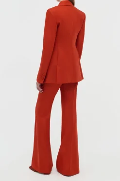 Rhein Flare Pant in Antelope Orange Wool Cashmere Flannel