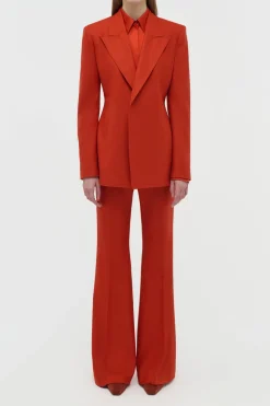 Rhein Flare Pant in Antelope Orange Wool Cashmere Flannel