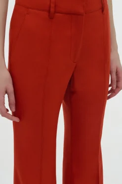 Rhein Flare Pant in Antelope Orange Wool Cashmere Flannel