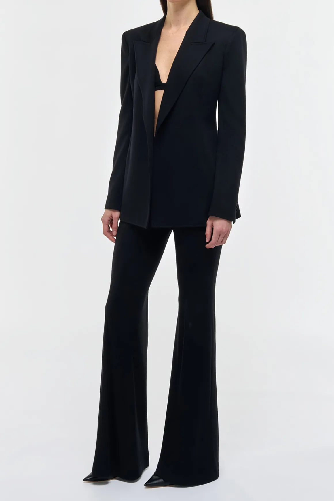 Rhein Flare Pant in Black Cashmere Jersey