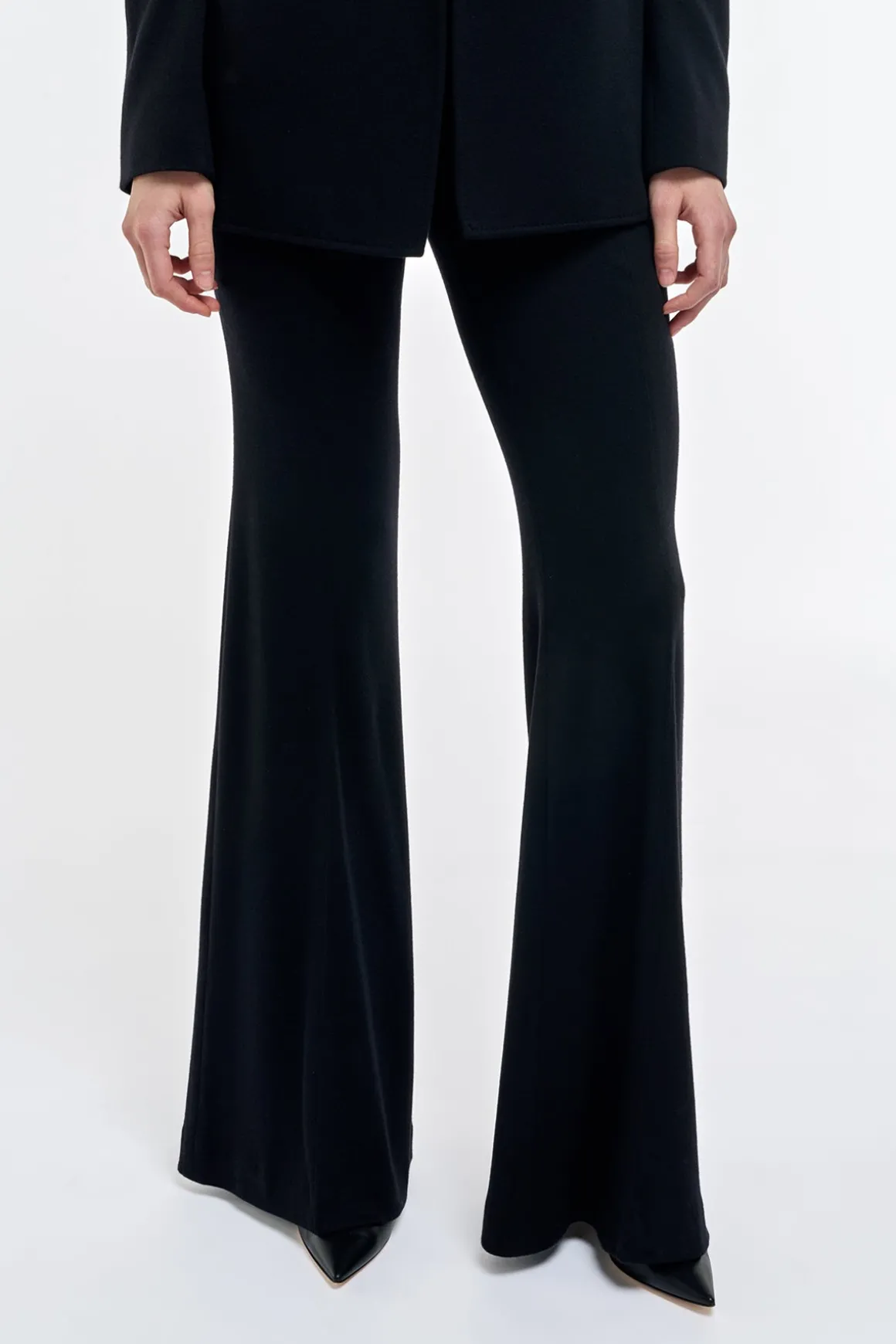 Rhein Flare Pant in Black Cashmere Jersey