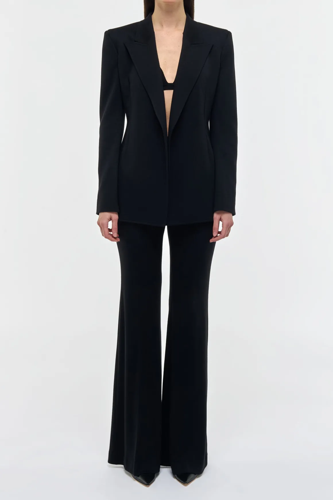 Rhein Flare Pant in Black Cashmere Jersey