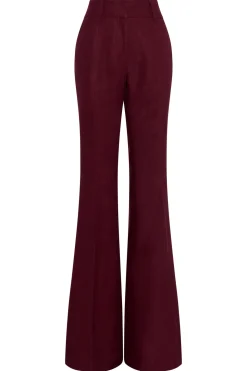 Rhein Flare Pant in Bordeaux Linen Twill