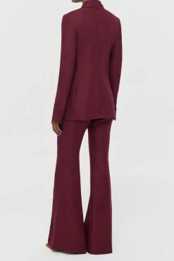 Rhein Flare Pant in Bordeaux Linen Twill